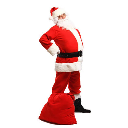 Santa Claus Costume for Adults Men Christmas Carnival Cosplay Red Hat Plus Size Suit Adult Fancy Costumes Party Full Set