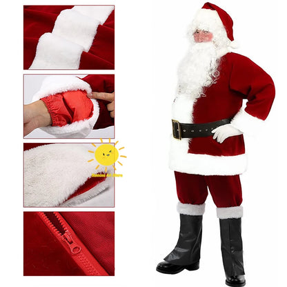 Santa Claus Costume Deluxe Clothes Fancy Dress Suit in Christmas Men Adult Santa Claus Cosplay Costume Christmas Costume Cosplay