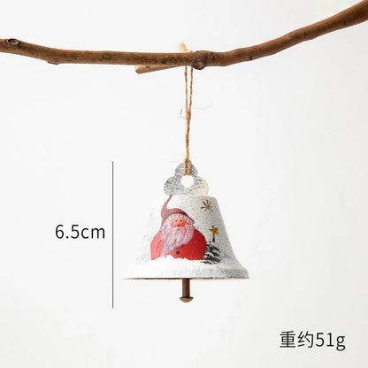 Novelty Painted Christmas Bell Tree Decoration Exquisite Iron Art Ornament Xmas Party Hanging Pendant Home Decor Navidad Gifts