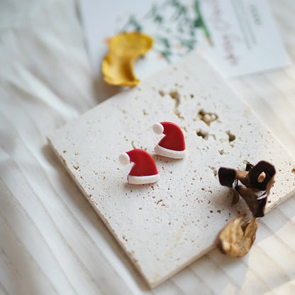 Christmas Winter Holiday Santa Snowman Bell Gingerbread Multi Shapes Polymer Clay Earrings  Celebration Accessories Gifts