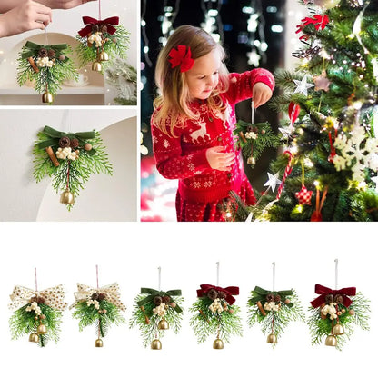 2025 New Year Christmas Decorations Bell Wreath Pendant Christmas Tree Decorations Atmosphere Spring Festive & Party Supplies