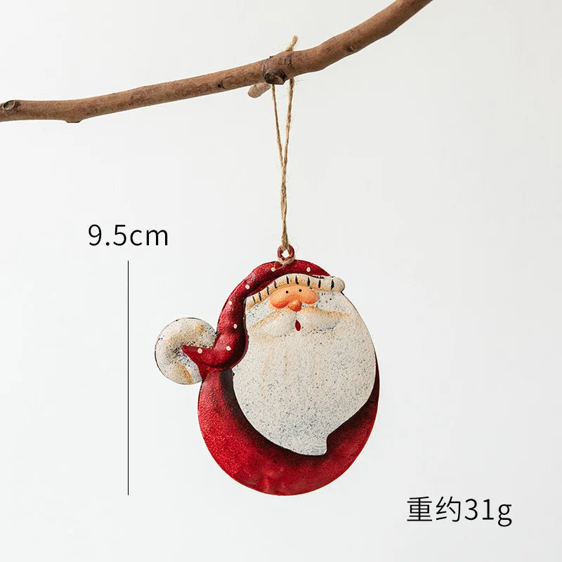 Novelty Painted Christmas Bell Tree Decoration Exquisite Iron Art Ornament Xmas Party Hanging Pendant Home Decor Navidad Gifts