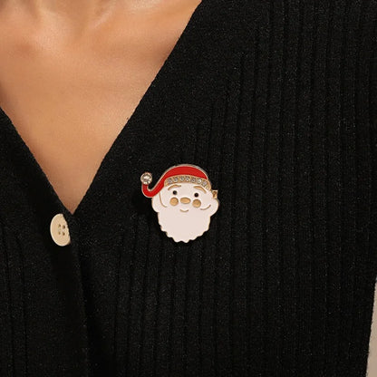 Cartoon Christmas Badge Bell Christmas Tree Santa Claus Enamel Pins Snow Man Jewelry Accessories Dripping Oil Lapel Pin Girls