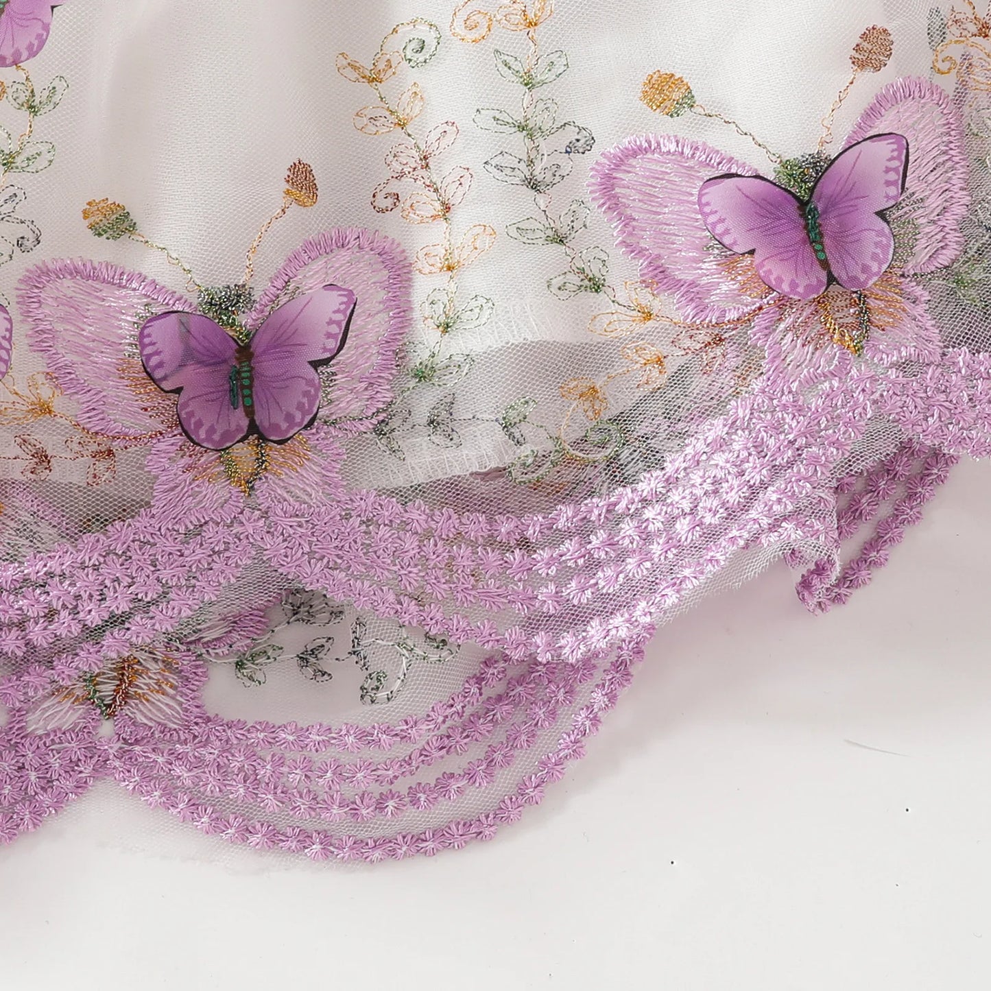 Sweet Cute Baby Girls Clothes Long Sleeve Lace Tulle Floral Dress With Bow Headband For Toddler Kids Casual Daily Party Outfits