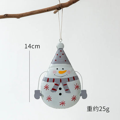 Novelty Painted Christmas Bell Tree Decoration Exquisite Iron Art Ornament Xmas Party Hanging Pendant Home Decor Navidad Gifts