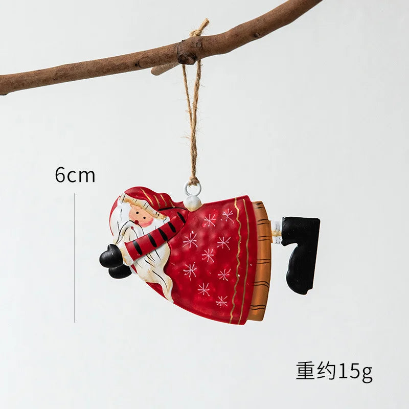 Novelty Painted Christmas Bell Tree Decoration Exquisite Iron Art Ornament Xmas Party Hanging Pendant Home Decor Navidad Gifts