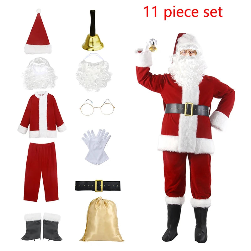 Santa Claus Costume Deluxe Clothes Fancy Dress Suit in Christmas Men Adult Santa Claus Cosplay Costume Christmas Costume Cosplay