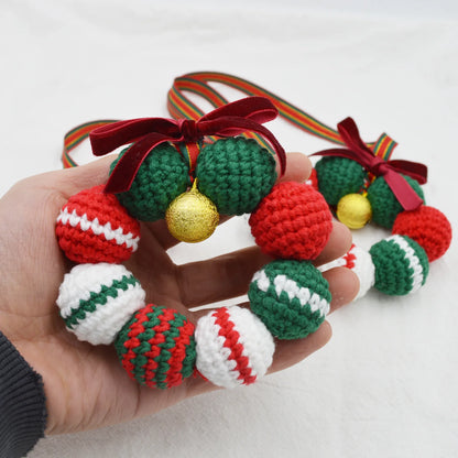 Christmas Home Decoration Handmade Knitted Small Bell Pendant Room OutDoor Decor Fashion Wool Crochet Xmas Bell Party Ornament