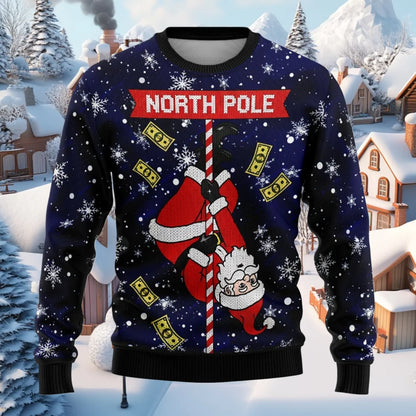 Funny Santa Christmas Sweatshirt Naughty Ugly Graphic Women Sweaters Crew Neck Sweatshirt Holiday Unisex Pullover Hoodie for Man