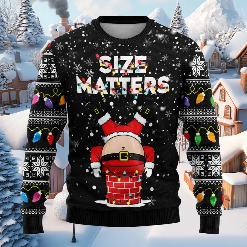 Funny Santa Christmas Sweatshirt Naughty Ugly Graphic Women Sweaters Crew Neck Sweatshirt Holiday Unisex Pullover Hoodie for Man