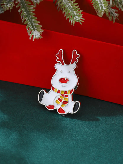 Cartoon Christmas Badge Bell Christmas Tree Santa Claus Enamel Pins Snow Man Jewelry Accessories Dripping Oil Lapel Pin Girls