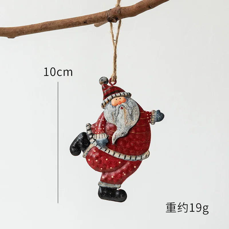 Novelty Painted Christmas Bell Tree Decoration Exquisite Iron Art Ornament Xmas Party Hanging Pendant Home Decor Navidad Gifts