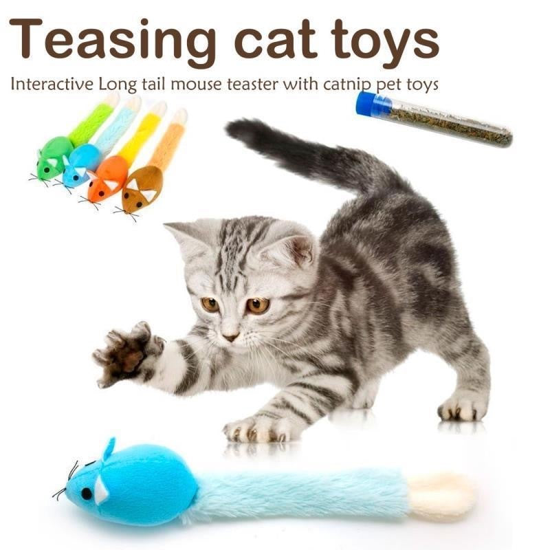 Long Tail Mouse Cat Teaster Toys