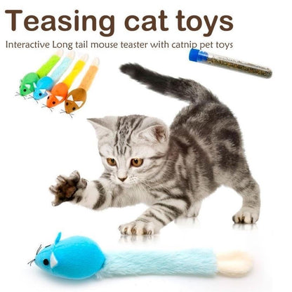 Long Tail Mouse Cat Teaster Toys