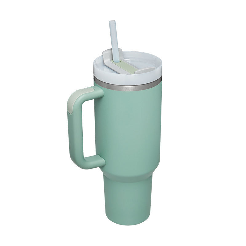 40 Oz Tumbler With Handle Straw Insulated, Stainless Steel.