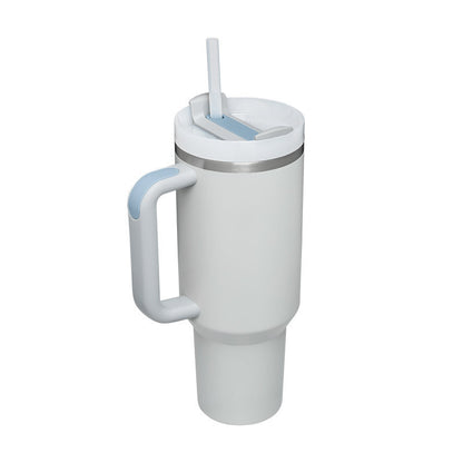 40 Oz Tumbler With Handle Straw Insulated, Stainless Steel.
