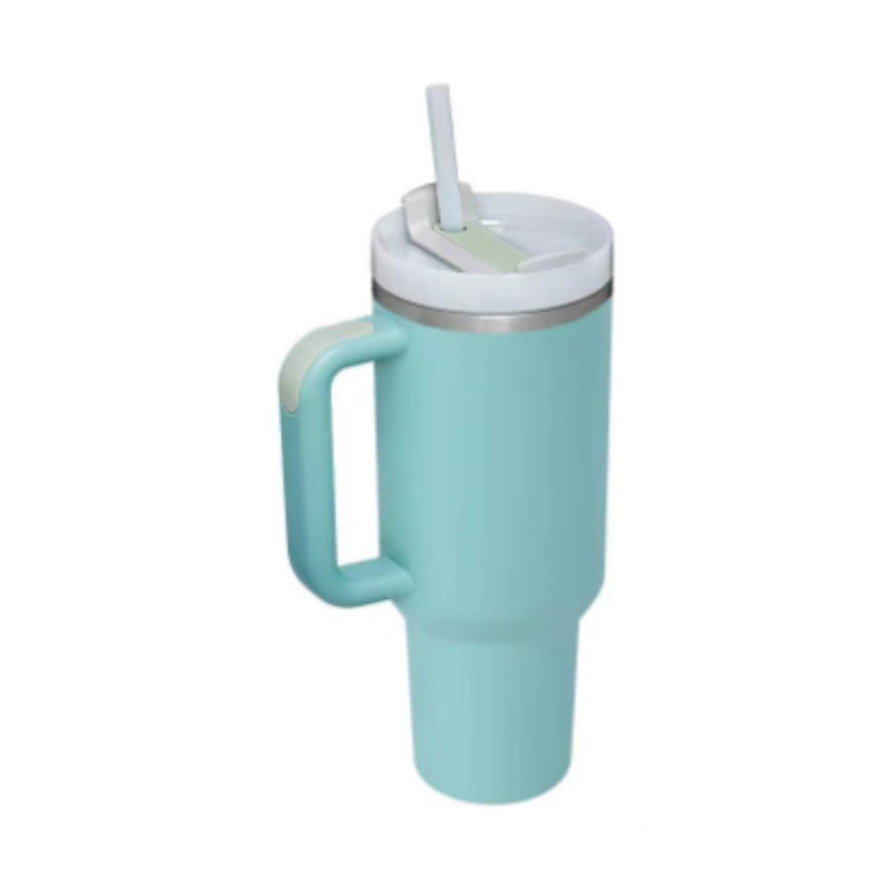 40 Oz Tumbler With Handle Straw Insulated, Stainless Steel.