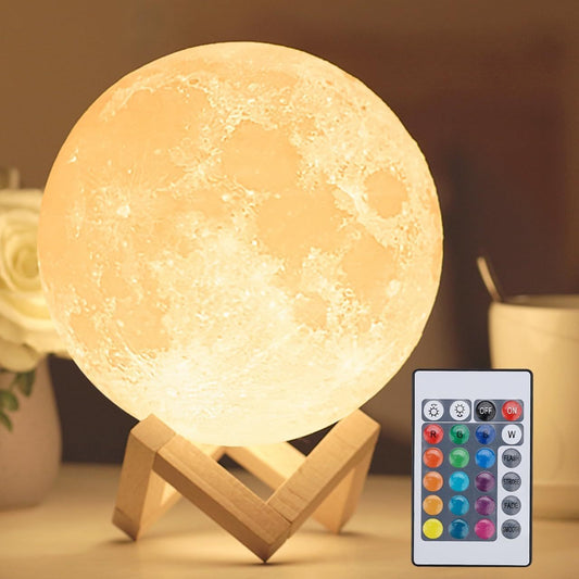 Moon Lamp,  Creative Moon Light Uniqe,16-Color Lamp With Stand And Remote.