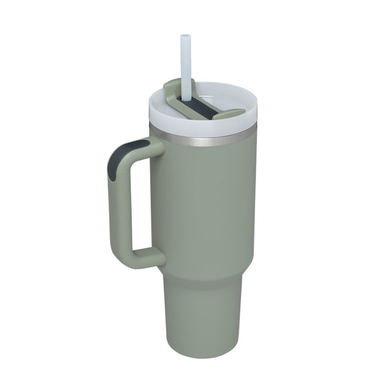 40 Oz Tumbler With Handle Straw Insulated, Stainless Steel.